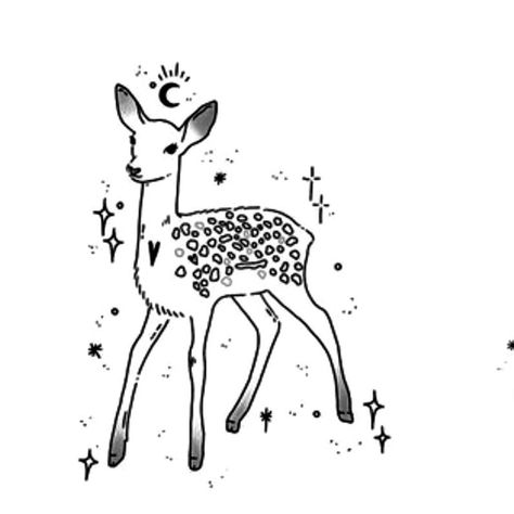 Simple Doe Tattoo, Doe Illustrations, Tiny Deer Tattoo, Fawn Tattoo Minimalist, Simple Deer Drawing, Deer Tattoos For Women, Fawn Drawing, Deer Doodle, Fawn Tattoo