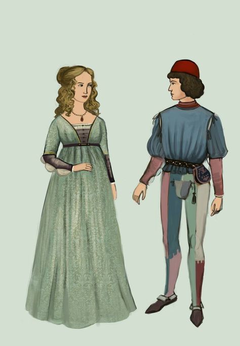 1470 - Florence Tadarida Deviantart, Juliet Costume, 1400s Fashion, Romeo And Juliet Costumes, 15th Century Fashion, Medieval People, Witch Outfits, Medieval Costumes, Male Ballet