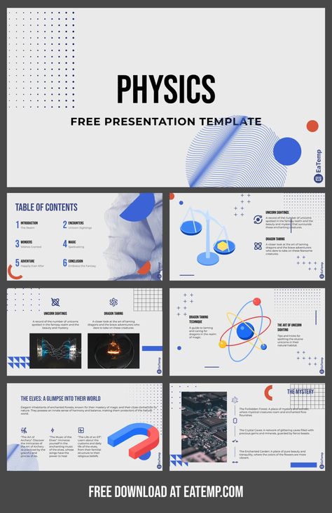 Physics PowerPoint Presentation Template - Free PowerPoint Templates, Google Slides, Figma Deck And Resume Physics Powerpoint Template, Physics Presentation, Slides Background, Science Powerpoint, Canva Presentation, Free Powerpoint Presentations, Powerpoint Animation, Ppt Background, Powerpoint Tips