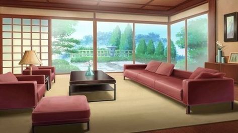 Naruto House Design, Backgrounds Gacha, Anime Houses, Japanese Living Room, Background Anime, Asian House, Gacha Backgrounds, Dorm Design, Episode Interactive Backgrounds