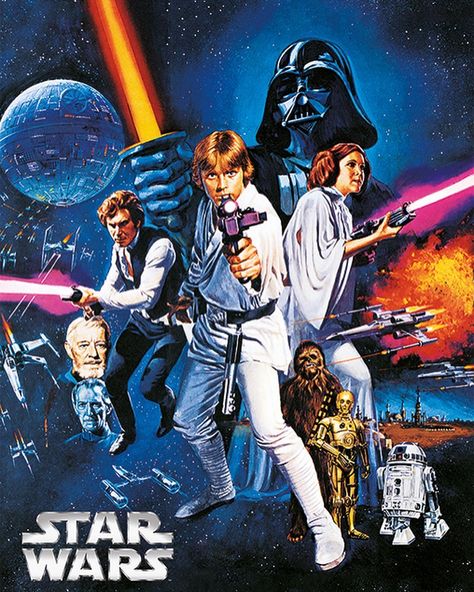 Star Wars IV poster Star Wars Logos, Birthday Star Wars, Sport Posters, Star Wars Vintage, Alec Guinness, Star Wars Episode Iv, Star Wars 1977, Dark Vador, Nerd Herd