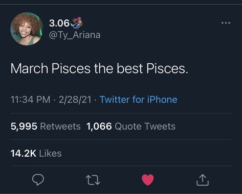 Pisces Season Quotes Birthday Month, Pisces Twitter Quotes, March Pisces Woman, Pisces Birthday Quotes, Pisces Tweets, February Pisces Vs March Pisces, Pisces Core, Pisces Szn, Pisces Funny