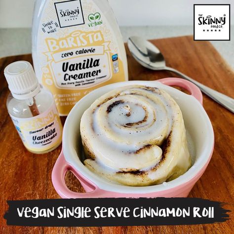 Our super easy home baking recipe for our vegan Cinnamon Roll is sure to be a family favourite. Low sugar, low calorie, dairy free and allergen friendly, our vegan Cinnamon Roll is a welcomed addition to any diet. Microwave Treats, Smooth Icing, Flavor Drops, Vanilla Cheesecake, Cinnamon Cake, Dairy Free Yogurt, Baking Recipe, 300 Calories, Home Baking