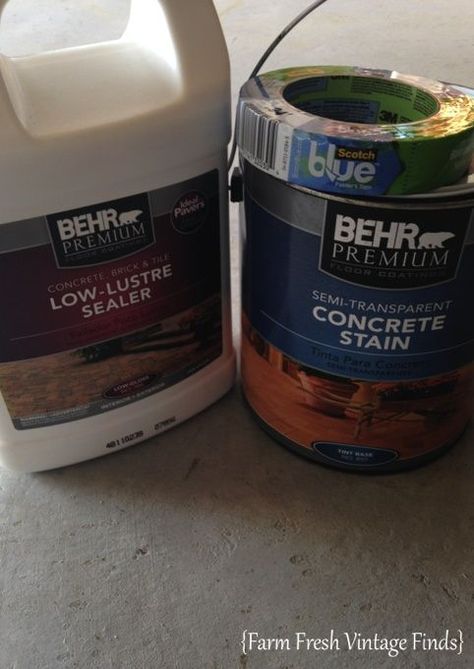 How to stain concrete to look like tile How To Stain Concrete To Look Like Wood, Lowes Concrete Stain Colors, Behr Concrete Stain, Aqua Concrete Stain, Water Based Concrete Stain Basement, Direct Colors Concrete Stain, Barn Makeover, Transparent Concrete, Semi Transparent Stain