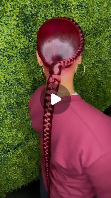 Braid Up Ponytail, Hairstyles For Bday, High Braided Ponytail Weave, Bun With Braiding Hair, Slick Back Ponytail Weave, Long Ponytail Braid, Ponytail Hairstyles With Braids, Braids With Ponytail, Slick Back Braided Ponytail Weave