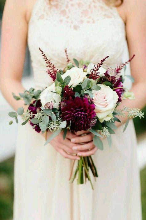 Burgundy Bridesmaid Bouquet, Bouquet Fall Wedding, Fall Wedding Bouquet, Blush Bouquet Wedding, Burgundy And Blush Wedding, Pink And Burgundy, Maroon Wedding, Winter Wedding Colors, Burgundy Bridesmaid