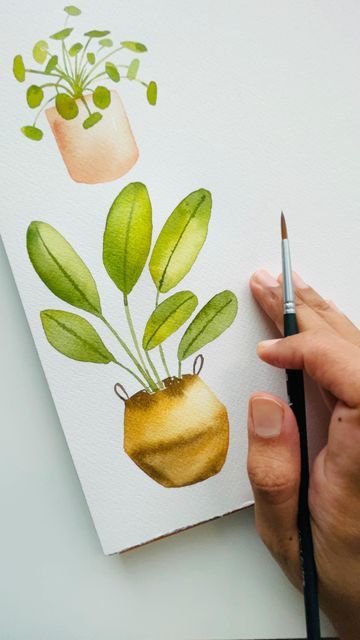 Skillshare Classes, Plant Pot Decoration, Watercolor Ideas, Sketchbook Art, Creative Painting, Painted Leaves, Watercolor Leaves, Watercolour Tutorials, Sketchbook Art Inspiration