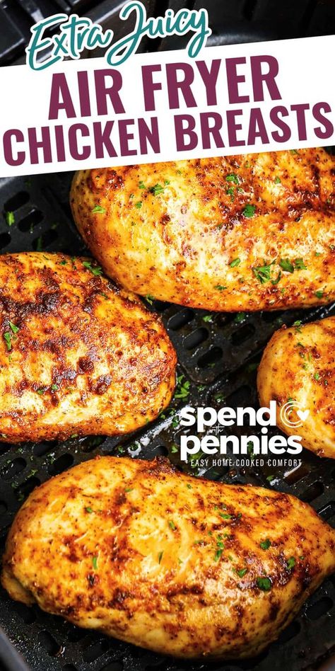 Air Fryer Chicken Breasts, Skinless Chicken Breast Recipes, Air Fryer Chicken Breast, Air Fryer Recipes Chicken Breast, Chicken Boneless Breast Recipes, Air Fryer Chicken Thighs, Chicken Breast Recipes Easy, Air Fryer Oven Recipes, Fried Chicken Breast