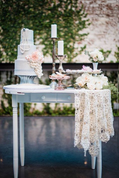 Wedding Cake Display, Romantic Wedding Inspiration, Wedding Cake Table, Bridal Musings, Dessert Bar, Cake Display, Shabby Chic Wedding, Cake Table, Wedding Desserts