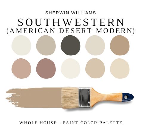 AMERICAN SOUTHWEST Sherwin Williams Color Palette, Earthy Color Palette, Warm Paint Colors, SEDONA Color Palette, Modern Desert Interiors - Etsy Southwestern Paint Colors, Color Palette Earthy, Desert Interior, Color Palette Modern, Material Color Palette, Color Palette Warm, Sherwin Williams Color Palette, Warm Paint Colors, Southwest Colors