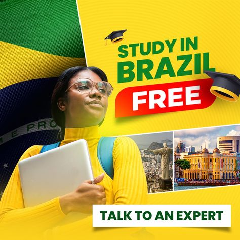 Study abroad flyer, travel agency, study in Brazil, school flyer design Study Abroad Flyer Design, Travel Agency Flyer Design, School Flyer Design, Travel Flyer Design, Agency Presentation, Course Flyer, Hoarding Design, Travel Flyer, School Flyer