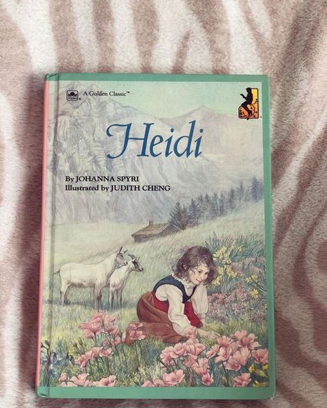 Heidi Book Cover, Heidi Aesthetic, Child Books Illustration, House With Books, Heidi Johanna Spyri, Heidi Book, Born Book, Heidi Cartoon, Beauty Of Friendship