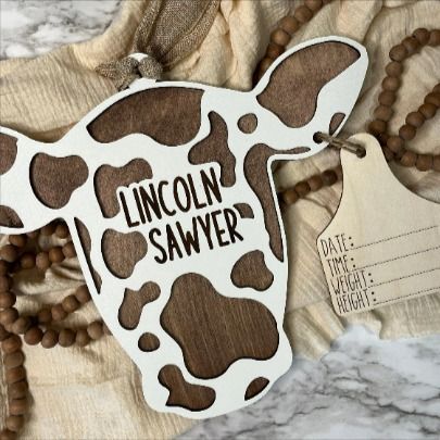 western birth announcement, birth stat sign, cow head baby name, gift for baby shower, cow tag sign, cow head door hanger Cow Head Door Hanger Baby, Cow Birth Announcement, Cow Head Door Hanger, Cow Tag, Baby Door Hangers, Glitter Wall, Cow Head, Hot Coco, Christmas Eve Box