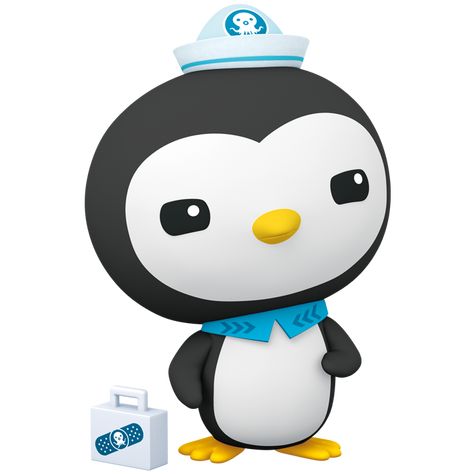 Peso is the medical officer for the Octonauts. He has become braver over time as shown in the Octonauts Movie: The Underwater Caves of Sac Actun. He is a small, kind-hearted penguin from a really large family that branches off into different species. He likes having a big family as they all look out for each other. Peso loves to help any injured creature, from blob fish to sharks to yellow bellied sea snakes. He is very shy and gets scared easily by Kwazii's spooky stories, but he can be brave Peso Octonauts Pfp, Peso Octonauts, Shellington Octonauts, Octonauts Peso, Kwazii Octonauts, Reading Core, Sea Snakes, Octonauts Characters, Sea Krait