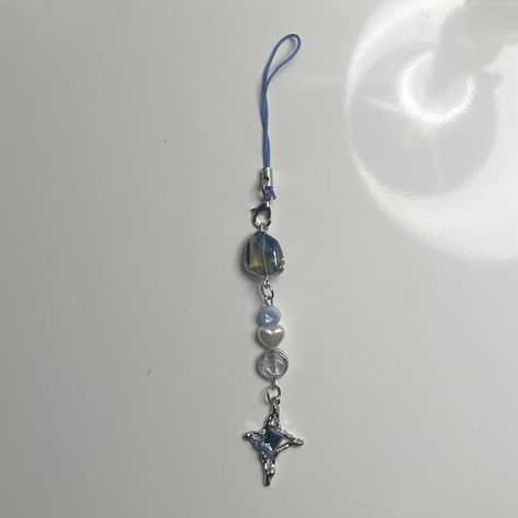 Blue phone charm Made with tarnish free wire and... - Depop Blue Aesthetic Phone, Blue Phone Charm, Phone Charms, Aesthetic Phone, Phone Charm, Blue Aesthetic, Jump Rings, Jewelry Inspiration, Blue Grey