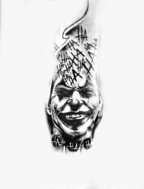 Joker Hand Tattoo Design, Joker Tattoo Design Black And Grey, Joker Tattoo Hand, Joker Hahaha Tattoo, Marian Tattoo, Joker Hand Tattoo, Evil Clown Tattoos, Unique Hand Tattoos, Satanic Tattoos