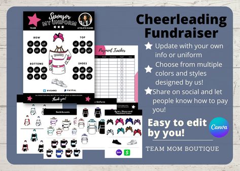 Excited to share this item from my #etsy shop: Cheerleading Fundraiser | Sponsor My Cheer Uniform | Cheer Team Ideas| Editable Cheer Template Sponsor My Cheer Uniform Fundraiser, Cheer Sponsor Ideas, Cheer Fundraiser, Uniform Template, Cheerleading Fundraiser, Dance Fundraisers, Resume Profile, Team Ideas, Sports Ideas