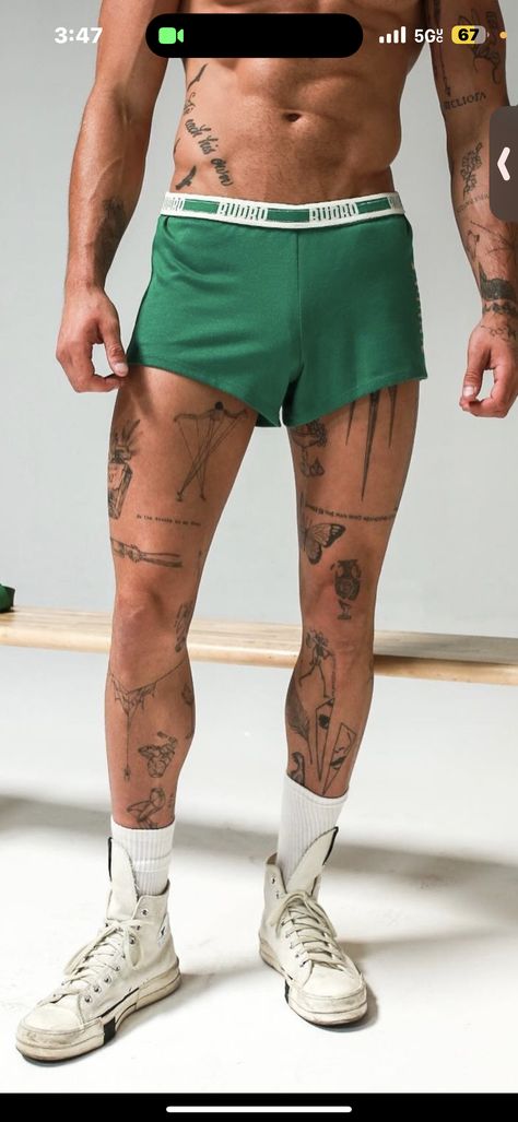 Tatoo Legs Boy, Leg Tattoo Men With Meaning, Upper Leg Tattoo Men Thigh Simple, Guy Tattoos Leg, Patch Work Legs Tattoo, Minimal Leg Sleeve Tattoo, Man Hip Tattoo, Male Patch Work Tattoos, Above The Knee Tattoo Men Ideas