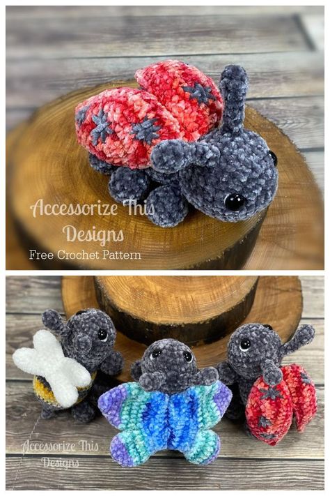 Crochet Ladybug Amigurumi Free Patterns & Paid - DIY Magazine Crochet Ladybug, Crocheted Animals, Crochet Butterfly Pattern, Cozy Crochet Patterns, Crochet Animals Free Patterns, Cardigan Crochet, Crochet Butterfly, Diy Magazine, Crochet Amigurumi Free Patterns