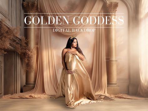 GOLDEN GODDESS Digital Maternity Backdrop, Gold Maternity Background, Neutral Maternity Backdrop, Gold Digital Backdrop #maternitybackdrop #maternitybackground #digitalbackdrop #digitalbackground #goldmaternity #goldbackdrop #neutralbackdrop #beigebackdrop Maternity Background, Overlay Photography, Gold Satin Dress, Photoshop Texture, Maternity Backdrop, Gold Backdrop, Golden Goddess, Studio Backdrops, Digital Backdrops