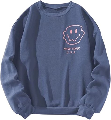 Preppy Sweatshirts, Clothing Male, Oversized Style, Print Graphic, Pullover Jacket, Oversized Sweatshirt, Preppy Outfits, Smiley Face, Cropped Hoodie