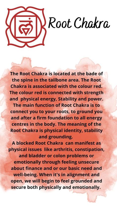 Yoga Root Chakra, Root Chakra Crystals, Root Chakra Tattoo, Yoga Readings, Root Chakra Yoga, 1st Chakra, Red Chakra, Energy Reading, Spiritual Elements