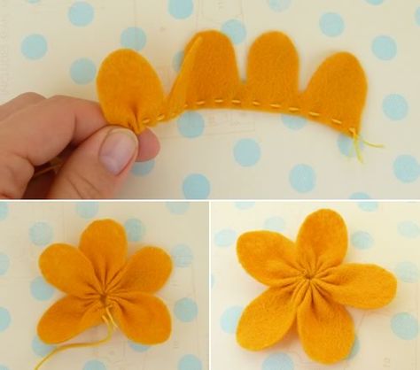 Felt Crafts Flowers, Felt Flower Template, Homemade Baby Gifts, Making Felt, Felt Flowers Patterns, Simpul Makrame, Felt Flower Tutorial, Trees Fabric, Felt Flowers Diy