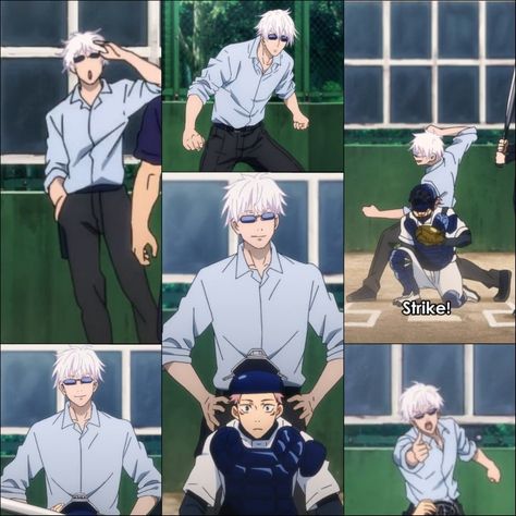 Gojo Baseball Scene, The Honored One, Anime Gojo, Ju Jitsu, Baseball Outfit, Father Figure, Gojo Satoru, Fanarts Anime, That Day