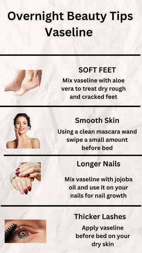 Overnight Beauty Tips, Clean Mascara, Longer Nails, Dry Cracked Heels, Overnight Beauty, Thick Lashes, Boost Confidence, Grooming Tips, Cracked Heels