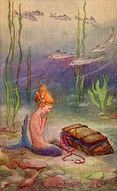 Sunken Treasure, Mermaid Illustration, Mermaid Fairy, Real Mermaids, Mermaid Tale, Mermaid Dreams, Mermaids And Mermen, Fairytale Illustration, Vintage Mermaid