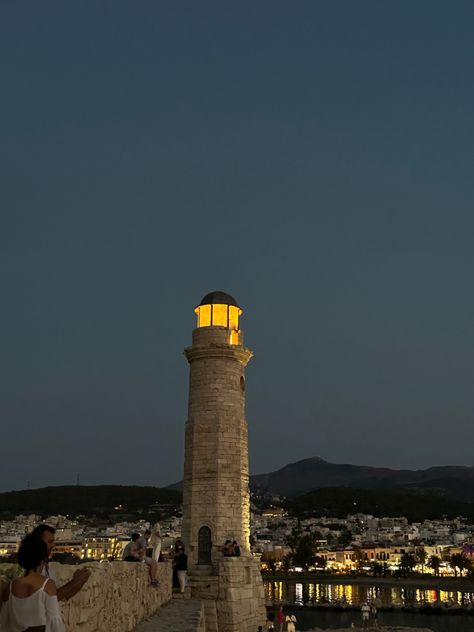 #rethymno #lighthouse #greece Rethymno Crete, Football Pitch, Pretty Pics, Crete, Pretty Pictures, Lighthouse, Places To Travel, Denmark, Amsterdam