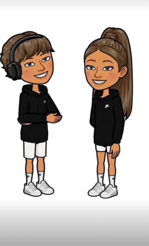 Matching Bitmojis Snapchat, Snapchat Bitmoji Couple, Pretty Bitmoji Ideas, Bitmoji Outfits Baddie, Snapchat Best Friends, Cute Snapchat Bitmoji Ideas, Snapchat Avatar, W Pictures, Bff Matching Outfits