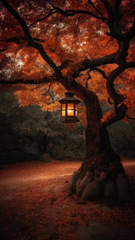 Autumn Lantern IPhone Wallpaper HD - IPhone Wallpapers : iPhone Wallpapers Fire Image, Autumn Magic, Autumn Scenes, Forest Wallpaper, Autumn Scenery, Fall Pictures, Landscape Pictures, Autumn Forest, Autumn Landscape