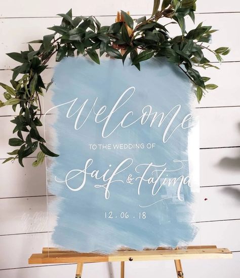 Acrylic Wedding Welcome Sign – Mulberry Market Designs #acrylicweddingsigns #acrylicsigns #acrylicwelcomesigns #modernweddingsigns #modernweddingdecor #weddingsigns #dustyblueweddings Relaxing Holiday, Modern Wedding Decor, Blue Themed Wedding, Diy Letters, Dusty Blue Weddings, Acrylic Wedding, Wedding Welcome Signs, Wedding Signage, Watercolor Wedding