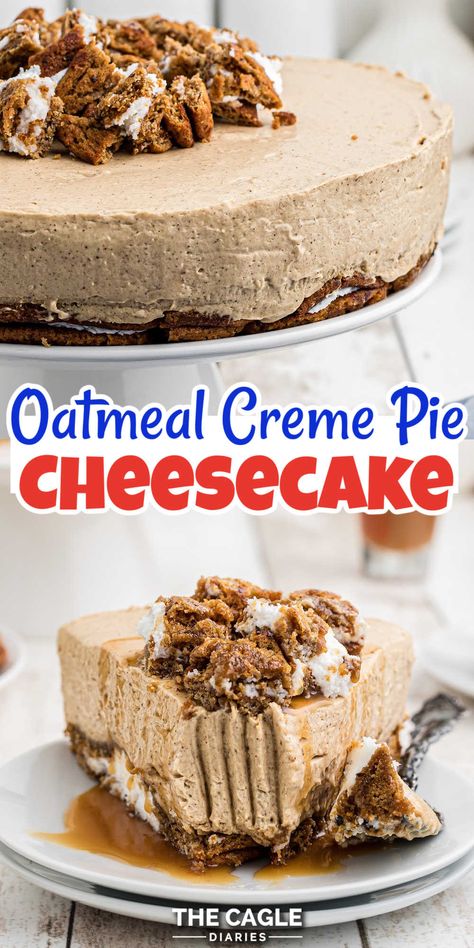 Oatmeal Cookie Pie Crust, Oatmeal Cheesecake, Oat Cheesecake Crust, Oatmeal Cookie Crust Cheesecake, Oatmeal Crust Cheesecake, Oatmeal Cream Pie Cheesecake, Oatmeal Crème Pie Cheesecake, Cheesecake In Graham Cracker Pie Crust, Oatmeal Cream Cookies