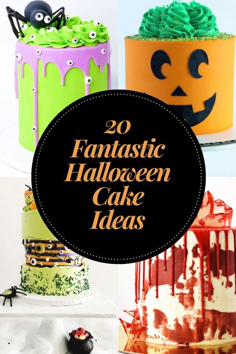 20 Fantastic Halloween Cake Ideas You Will Like such spider cakes, skull cakes, ghost cakes, and, etc. Simple Halloween Cake Designs, Halloween Drip Cake, Halloween Cake Decorations Ideas, Kids Halloween Birthday Cake, Small Halloween Cakes, Halloween Cake Aesthetic, Halloween Cakes Birthday, Halloween Birthday Cakes For Adults, Simple Halloween Cakes