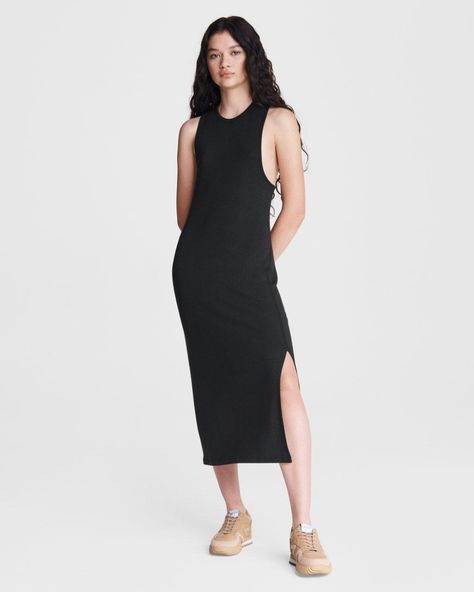 Sydney Muscle Tank Midi Dress | Women Dresses & Skirts | rag & bone Silk Shift Dress, Navy Midi Dress, Rag And Bone, Mid Length Dresses, Sleeveless Mini Dress, Muscle Tank, Muscle Tanks, Dress C, Polo Dress