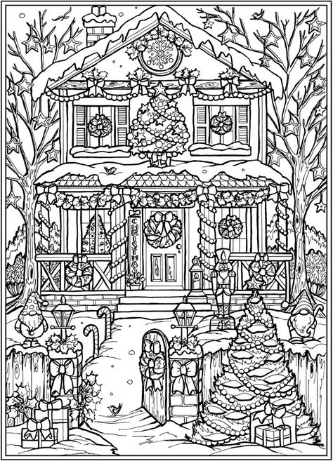 Welcome to Dover Publications Winter Colouring Pages, Adult Christmas Coloring Pages, Christmas Coloring Pages For Adults, Dover Coloring Pages, Christmas Colouring Pages, Coloring Christmas, Arte Aesthetic, Colour Drawing, Christmas Coloring Sheets