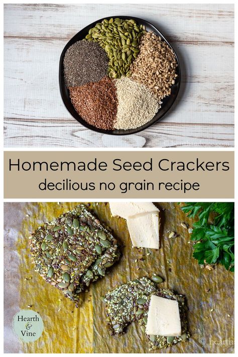 Using flax, pumpkin, sesame, chia and sunflower seeds you can make a delicious seed cracker for snacking or adding to your charcuterie board. Homemade Seed Crackers, Seed Crackers Recipe, Types Of Seeds, Sesame Seeds Recipes, Different Types Of Seeds, Seed Crackers, Seed Cycling, Crackers Recipe, Filled Cookies