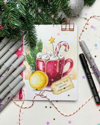 Noel Nails, Copic Marker Art, Architecture Drawing Art, Sketch Markers, Marker Drawing, Christmas Cards To Make, Christmas Mood, Marker Art, Planner Bullet Journal