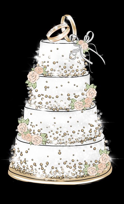 Wedding Cake Illustration, Wedding Cake Illustrations, Cake Base, Cake Illustration, Bookish Things, Photoshoot Inspiration, Scrapbook Ideas, Paper Background, Cake Designs