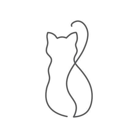 Cute One Line Drawings, Cat Oneline Draw, One Line Animal Drawing, Cat One Line Drawing, Minimal Cat Drawing, One Line Drawing Easy, Cat Outline Drawing, One Line Embroidery, Line Drawing Cat