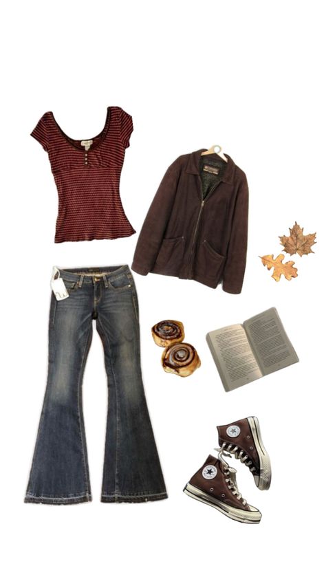 Dory Gilmore Outfits, Rory Gilmore Birthday Outfit, Flared Jeans Style, 1990s Fall Fashion, Fall Gilmore Girls Outfits, Soft Country Outfits, Gilmore Outfits Rory, Rory Gilmore Outfit Inspo Summer, Shop Cider Outfits