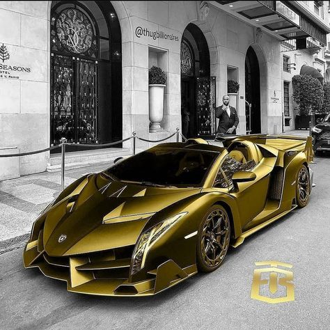 🔱 | Luxury Supercars on Instagram: “Would you drive this gold Lamborghini Veneno if you could? 🤔 Follow @luxxsupercars Follow @luxxsupercars 🔱🔱🔱🔱🔱🔱 - 📸: UNKNOWN DM FOR CREDIT…” Golden Lamborghini, Gold Lamborghini, Tmax Yamaha, Sports Cars Lamborghini, Lamborghini Veneno, Lamborghini Cars, Cars 2, Super Luxury Cars, Best Luxury Cars