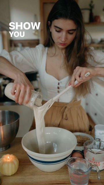 Isabel Paige on Instagram: "Part 1 of the sourdough series! recipe below Ingredients 200 g active starter (not discard) 1 cup coconut oil 1 1/4 cup milk 3 cups of flour 1 cup granulated sugar 1 cup brown sugar mixed with 1 TBSP cinnamon 2 eggs 1TBSP baking powder 1 tsp salt 1 tsp vanilla Melt the coconut oil and let it cool for 10 minutes Beat the eggs, sourdough starter, milk, granulated sugar, and vanilla together Once the coconut oil has cooled a bit beat that in as well. Sift in the flour and salt, until everything is combined. Cover and let it ferment for 4 hours in a warm place. Preheat the oven to 350 After the ferment, whisk in the baking powder, and pour half of it into a 9x9 baking dish. Spring half of the brown sugar/cinnamon mixture. Pour the rest of the batter over that and Isabel Paige Recipes, Isabel Paige, Baking Dish, Sourdough Starter, 2 Eggs, 4 Hours, Granulated Sugar, Meat Recipes, 1 Cup