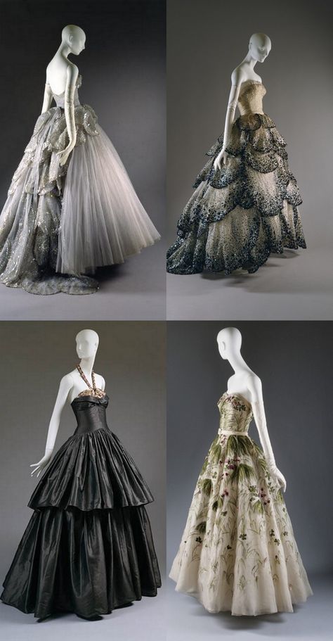 Christian Dior - Classic Dior Gowns Dior Gowns Haute Couture, Dior Gown Vintage, House Of Dior Dresses, Dior Classic Dress, Vintage Dior Couture, Christian Dior Gowns Haute Couture, Vintage Haute Couture Gowns, Dior Dress Couture, Haute Couture Aesthetic