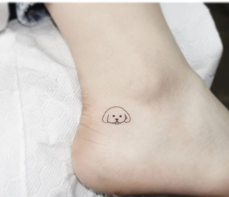 Bichon Poodle Tattoo, Bishon Dogs Tattoo, Bichon Tattoo Ideas, Shihtzu Tattoos Minimalist, Havanese Tattoo, Shih Tzu Tattoo Minimalist, Maltipoo Tattoo, Bichon Tattoo, Bichon Frise Tattoo