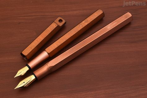 The Best Copper Pens | JetPens Desk Fountain, Copper Pen, Pentel Energel, Classic Desk, Pen Turning, Internal Design, Metal Pen, Jet Pens, Writing Tools