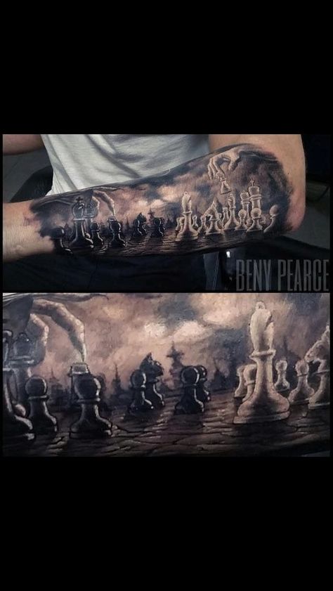 11 Mind-bending Chess Game Tattoos | Tattoodo Tattoo Chess, Chess Piece Tattoo, Chess Tattoo, Tattoo And Meaning, Tattoos And Meanings, Evil Tattoo, Evil Tattoos, Devil Tattoo, God Tattoos