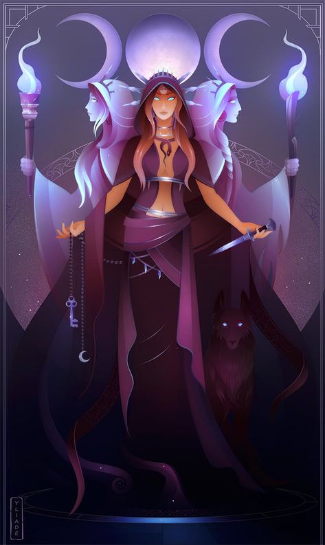 Queen Of Witches, Greek Goddess Of Magic, Goddess Of Magic, Moon Goddess Art, Greek Goddess Art, Hecate Goddess, Greek Pantheon, Greek Mythology Gods, Greek Gods And Goddesses